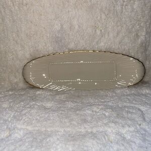 Vintage Lenox Butter Dish Oval Gold Trim Made In The USA